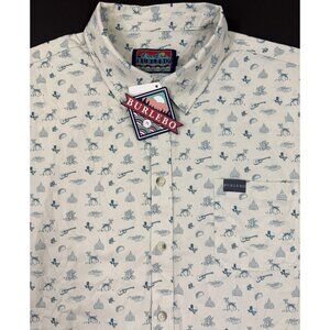 Burlebo Mens Performance Button Up Shirt Size XL Austin Texas Lonestar State
